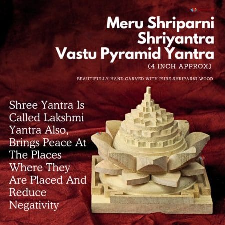 Meru Shriparni (sevan/saven) Shri Yantra Vastu Pyramid Yantra. (4 Inch)