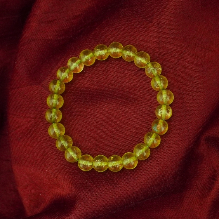 Peridot Hydro 6 mm Round Bead Bracelet