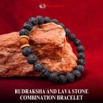 Rudraksha And Lava Stone Combination Bracelet