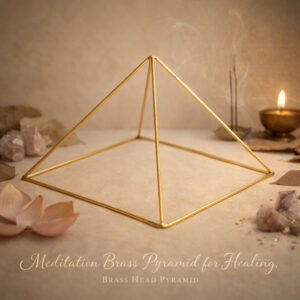 Meditation Brass Pyramid for Healing, Brass Charging Pyramid - Charge Your Healing Crystals and Stones (23 cm)