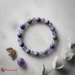 Amethyst Lapiz Bracelet 8mm