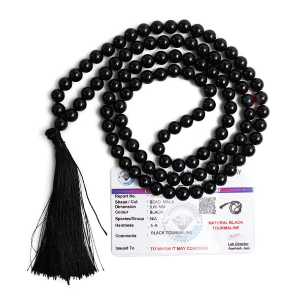 Black Tourmline 8mm Mala