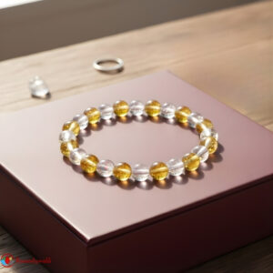 Citrine Clear Quartz Combination Bracelet