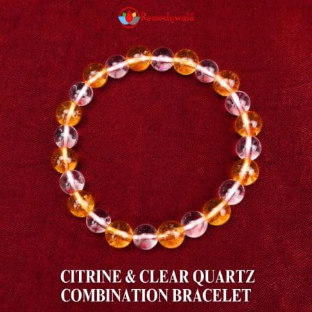 Citrine Clear Quartz Combination Bracelet 8mm