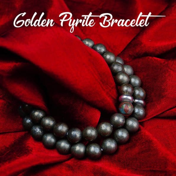 Remedywala Golden Pyrite Bracelet 8mm Promote Manifestation