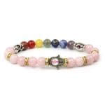 Rose Quartz 7 Chakra Multicolor Bracelet