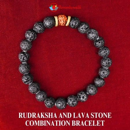 Rudraksha And Lava Stone Combination Bracelet