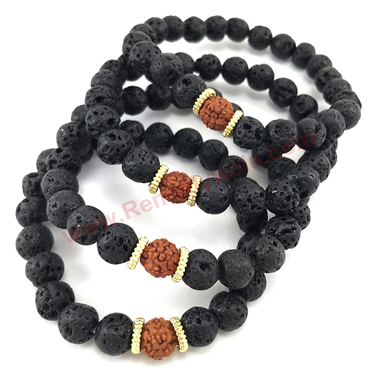 Rudraksha & Black Onyx Bracelet - Spiritual Connection