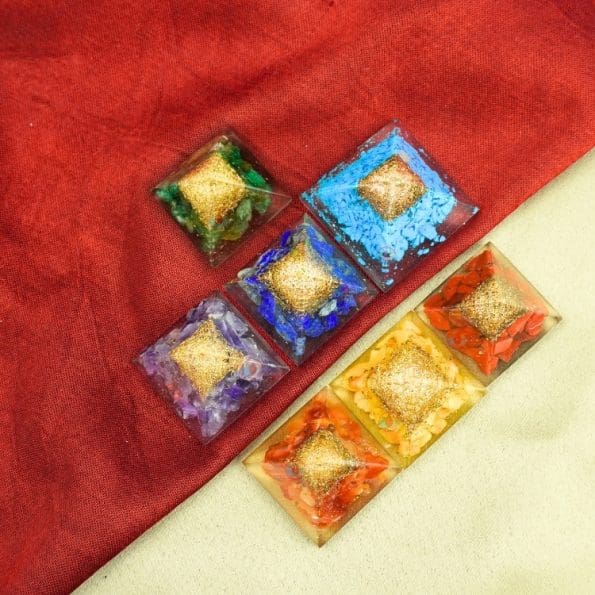 7 Chakra Orgone Pyramid Set