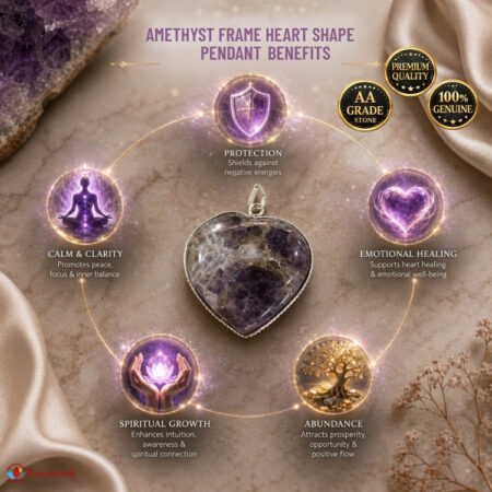 Amethyst Frame Heart Shape Pendant