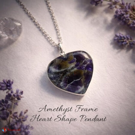 Amethyst Frame Heart Shape Pendant