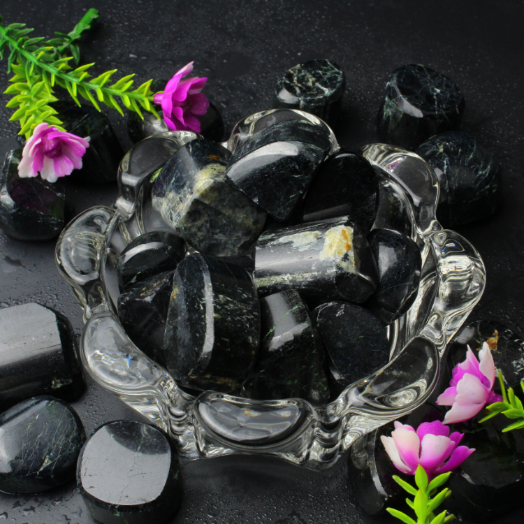 Black tourmaline discount polished stone