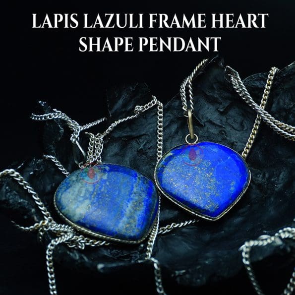 Lapis Lazuli Frame Heart Shape Pendant