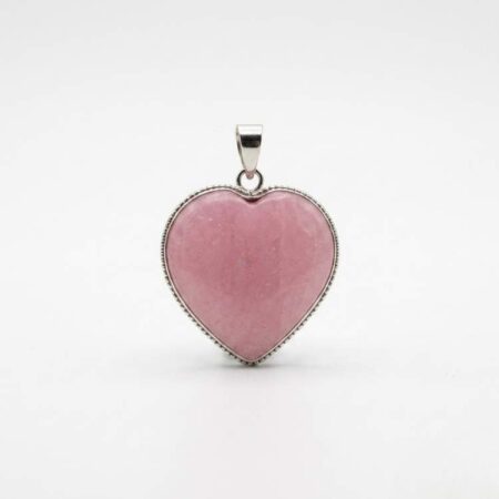 Rose Quartz Frame Heart Shape Pendant