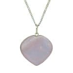 Rose Quartz Frame Heart Shape Pendant