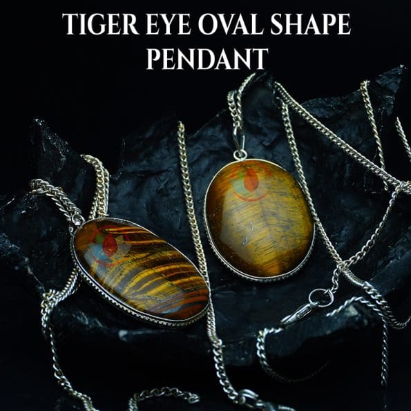 Tiger Eye Oval Shape Pendant