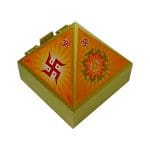 Wooden Pyramid Wish Box Size 4 inch Om Sticker Wish Box