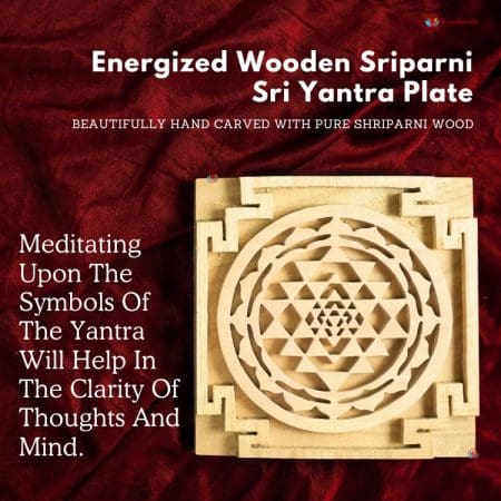 Energized Wooden Sriparni Sri Yantra Plate (6 Inch App)