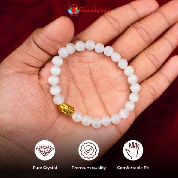 Selenite with Charm Bracelet 8mm