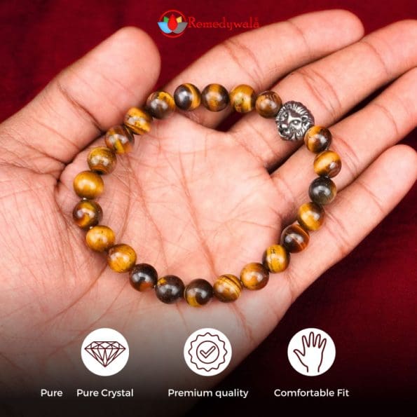 Tiger Eye with Charm Bracelet 8mm