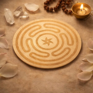 Hecate’s Wheel Greek Symbol Crystal Grid Plate (10 Inch Approx)