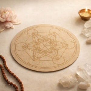 Sacred Geometry Boho Feminine Divinity Magos Circle Crystal Grid Plate (10 Inch Approx)
