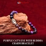 Purple Cat’s Eye With Buddha Charm Bracelet