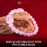 Rose Quartz Bracelet With Two Tumble Beads