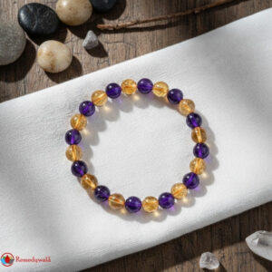 Citrine Amethyst Combination Bracelet 8mm