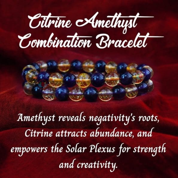 Citrine Amethyst Combination Bracelet 8mm