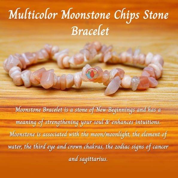 Multicolor Moonstone Chips Stone Bracelet