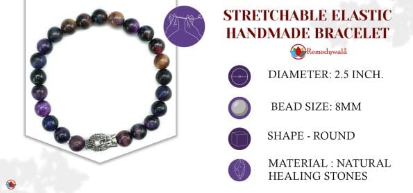 Purple Cat’s Eye With Buddha Charm Bracelet