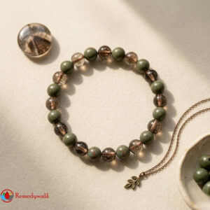 Pyrite and Smoky Quartz Combination Bracelet 8mm
