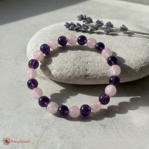 Rose Quartz Amethyst Combination Bracelet