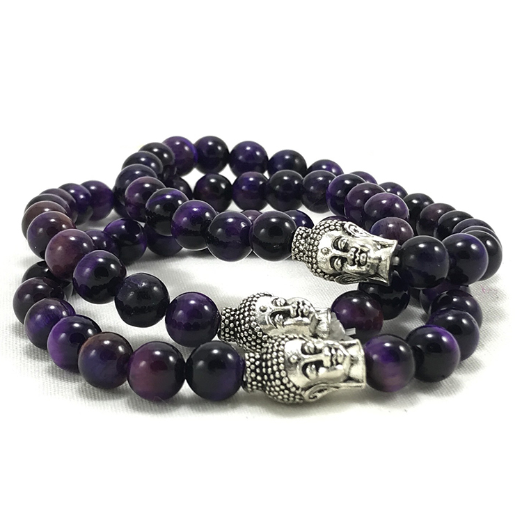 Buy EDMIRIA Purple Evil Eye Protection and Good Luck Healing Energy 8MM  Crystal Stone Reiki Unisex Bracelet - Amulet for Prosperity and Success -  Talisman Nazar Bracelets (Dark Blue Tiger Cat eye)