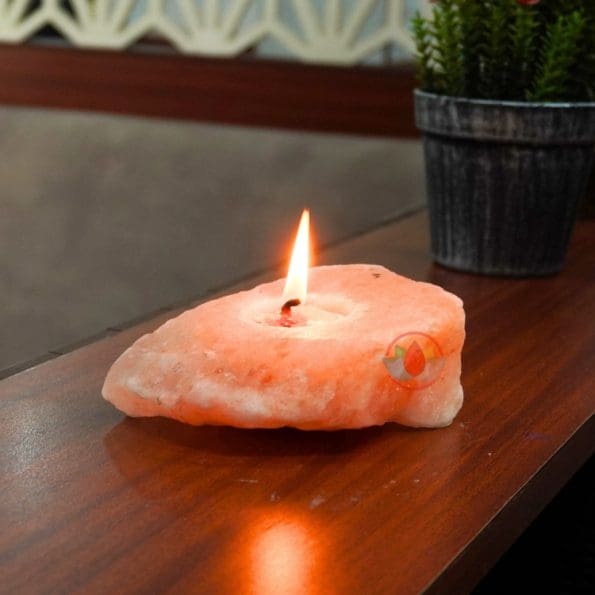 Natural Shape Himalayan Pink Salt Candle Holder