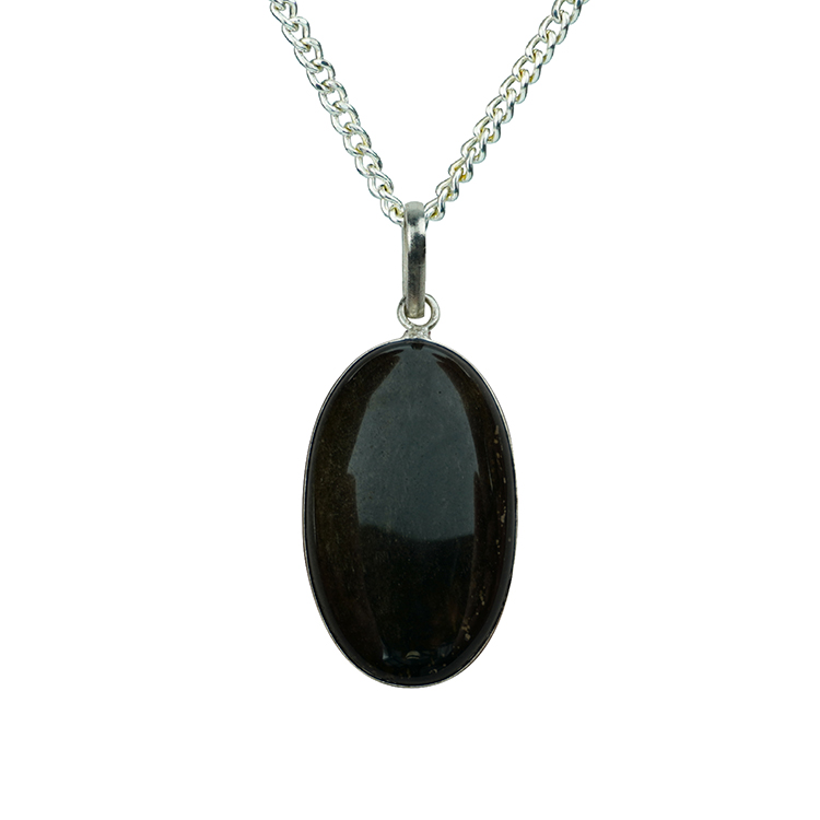 Obsidian stone pendant discount