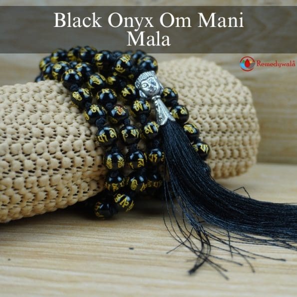 Black Onyx Om Mani Mala – Remedywala