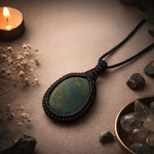 Bloodstone Macrame Pendant