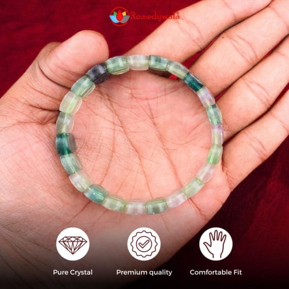 Multicolor Fluorite Bracelet (Diamond Cut Tumble)