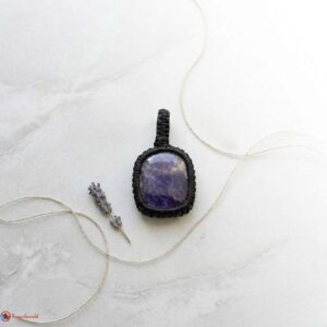 Amethyst Macrame Pendant