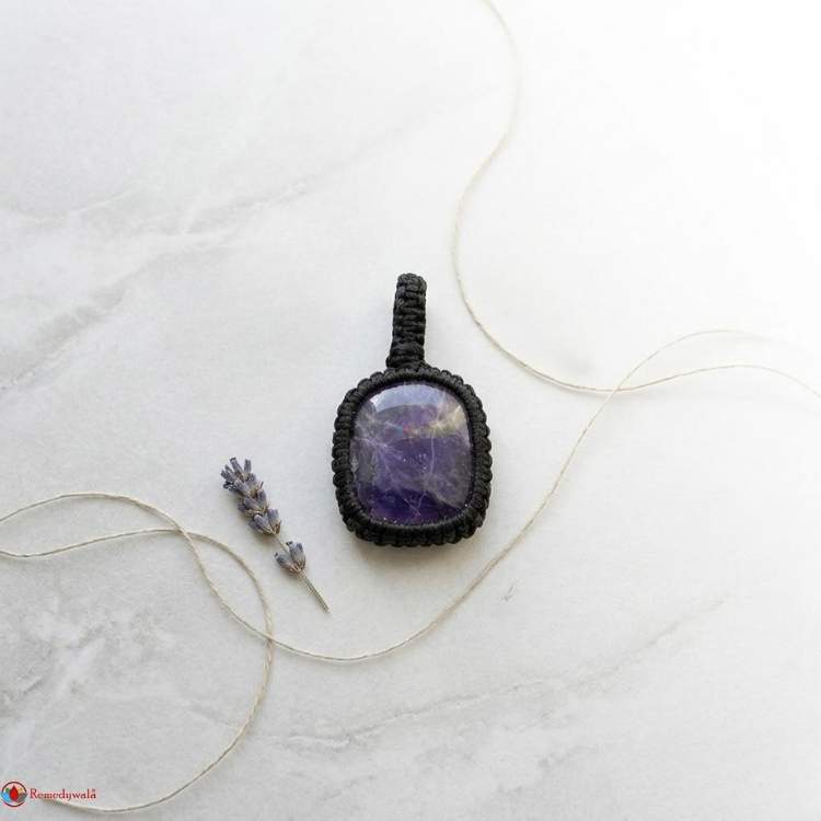 Amethyst Macrame Pendant