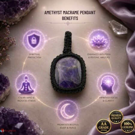 Amethyst Macrame Pendant