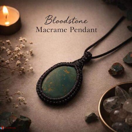 Bloodstone Macrame Pendant