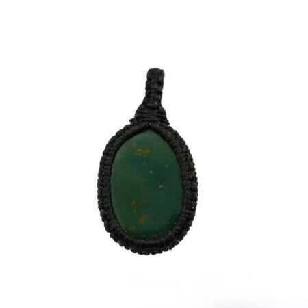 Bloodstone Macrame Pendant