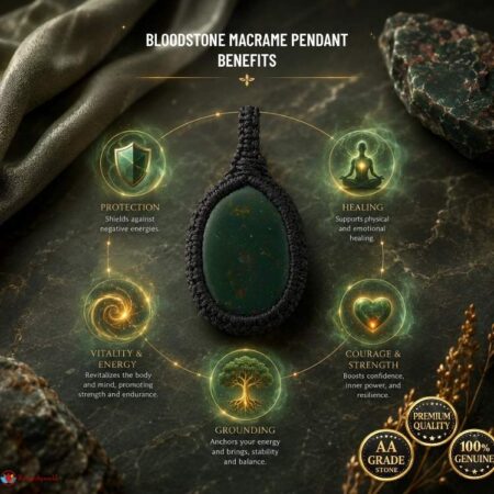 Bloodstone Macrame Pendant