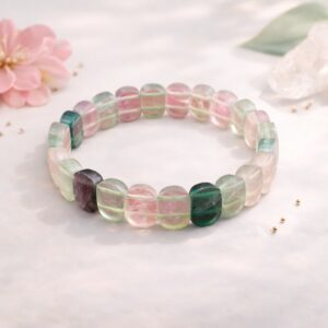 Multicolor Fluorite Bracelet (Diamond Cut Tumble)