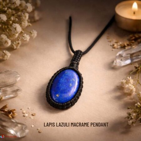 Lapis Lazuli Macrame Pendant