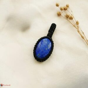 Lapis Lazuli Macrame Pendant