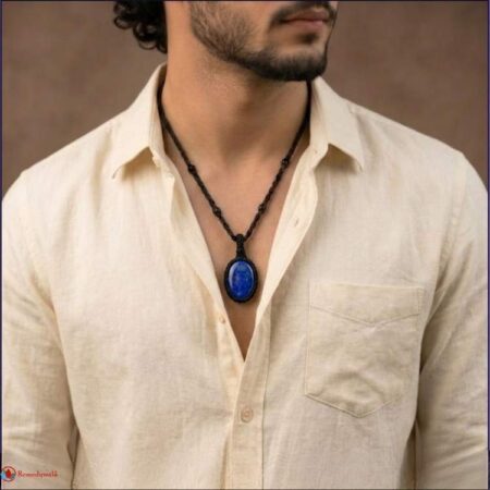 Lapis Lazuli Macrame Pendant